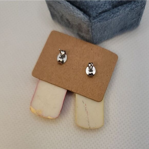 Red And Yellow Crayon Earrings - Picture 3 of 3